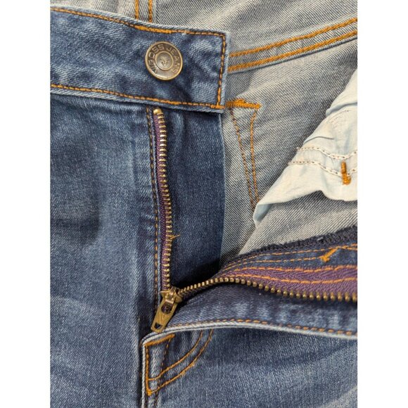 Vigoss Gwen Kick Flare Jeans Womens 27x26 Blue High Rise Raw Hem Distressed - Picture 12 of 16